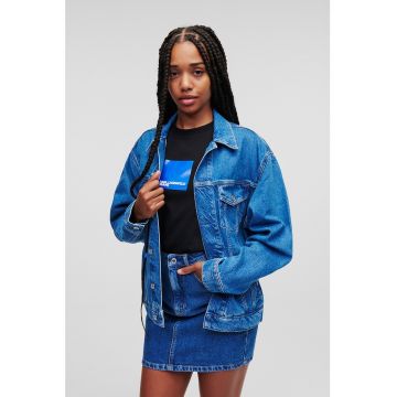 Jacheta de denim cu imprimeu pe spate