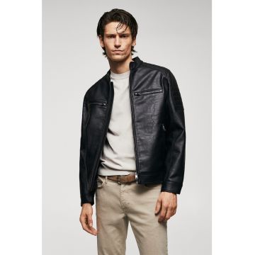 Jacheta slim fit de piele ecologica Joseno