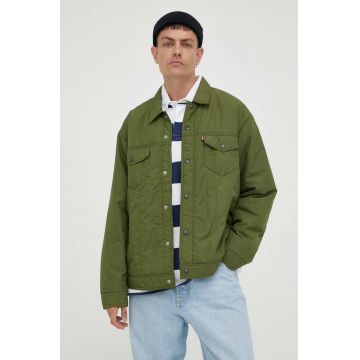 Levi's geaca barbati, culoarea verde, de tranzitie