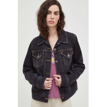 Levi's geaca jeans femei, culoarea gri, de tranzitie