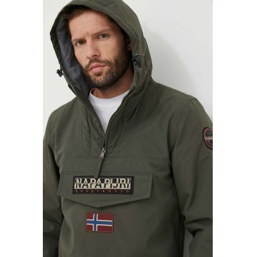 Napapijri geaca barbati, culoarea verde, de tranzitie