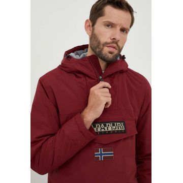Napapijri geaca de ploaie barbati, culoarea bordo, de tranzitie