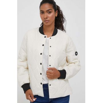 Pepe Jeans geaca bomber femei, culoarea bej, de tranzitie