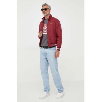 Pepe Jeans geaca Bon barbati, culoarea bordo, de tranzitie