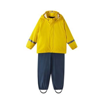 Reima jachetă și pantaloni pentru copii culoarea galben