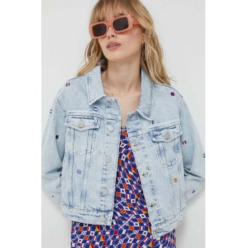 Tommy Jeans geaca jeans femei, de tranzitie