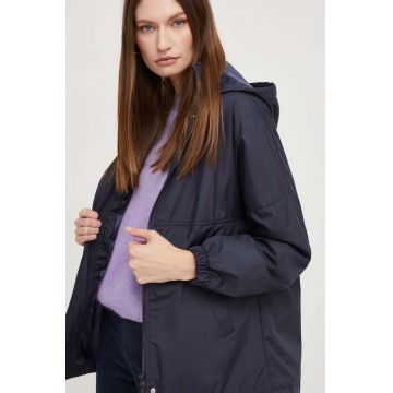 Answear Lab geaca femei, culoarea albastru marin, de tranzitie