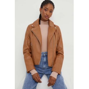 Answear Lab geaca ramones femei, culoarea maro, de tranzitie