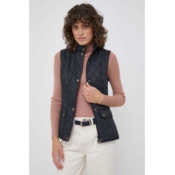 Barbour vesta femei, culoarea negru, de tranzitie Barbour vesta femei, culoarea negru, de tranzitie