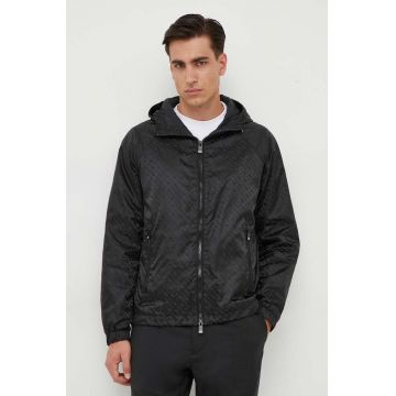 BOSS geaca barbati, culoarea negru, de tranzitie