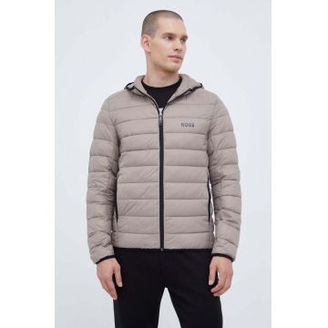 BOSS geaca BOSS ATHLEISURE barbati, culoarea bej, de tranzitie