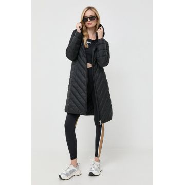 BOSS geaca femei, culoarea negru, de tranzitie