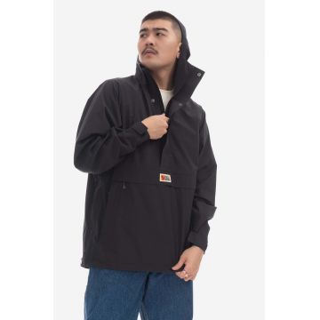 Fjallraven geacă de ploaie Vardag Hydratic Anorak bărbați, culoarea negru, de tranziție F86688.550-550