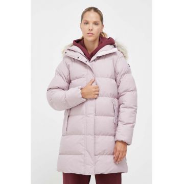 Helly Hansen geaca femei, culoarea roz, de iarna