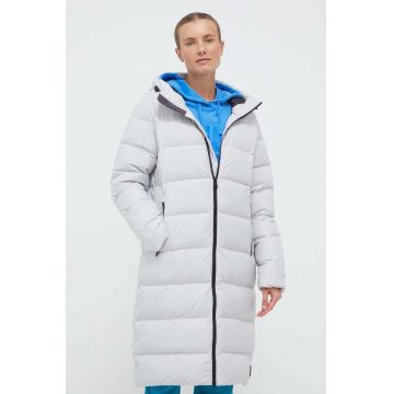 Jack Wolfskin geaca de puf femei, culoarea gri, de iarna