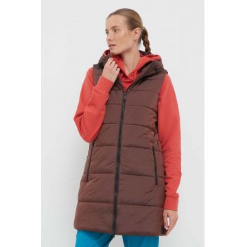 Jack Wolfskin vesta femei, culoarea maro, de tranzitie