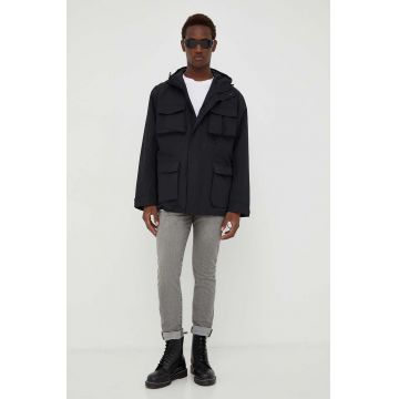Levi's geaca barbati, culoarea negru, de tranzitie