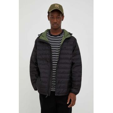 Levi's geaca barbati, culoarea negru, de tranzitie