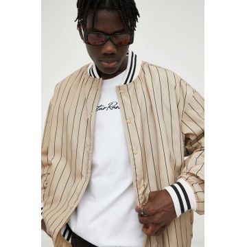 Levi's geaca bomber cu doua fete barbati, culoarea bej, de tranzitie, oversize