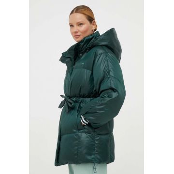 Levi's geaca de puf femei, culoarea verde, de iarna