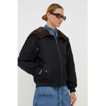 Levi's geaca femei, culoarea negru, de iarna