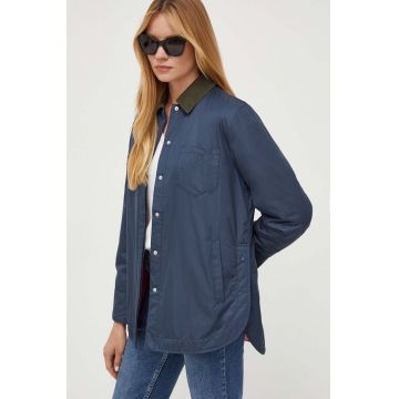 MAX&Co. geaca femei, culoarea albastru marin, de tranzitie
