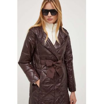 MAX&Co. geaca femei, culoarea maro, de tranzitie