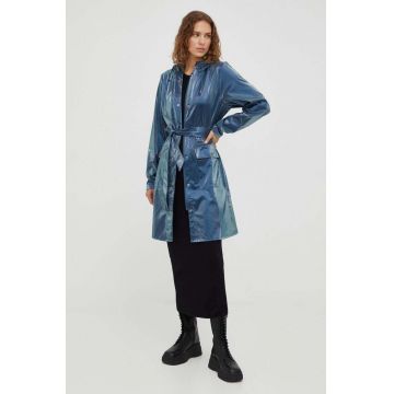Rains geaca de ploaie 18130 Jackets femei, culoarea albastru marin, de tranzitie
