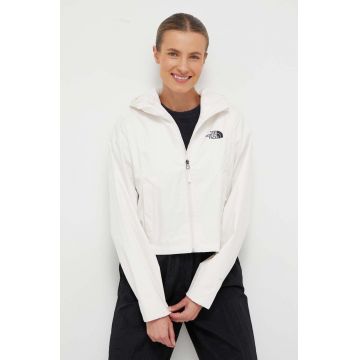 The North Face geaca femei, culoarea bej, de tranzitie