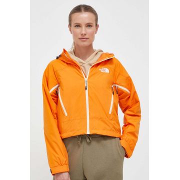 The North Face geaca femei, culoarea portocaliu, de tranzitie