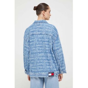 Tommy Jeans geaca jeans femei, de tranzitie, oversize