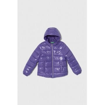 United Colors of Benetton geaca copii culoarea violet