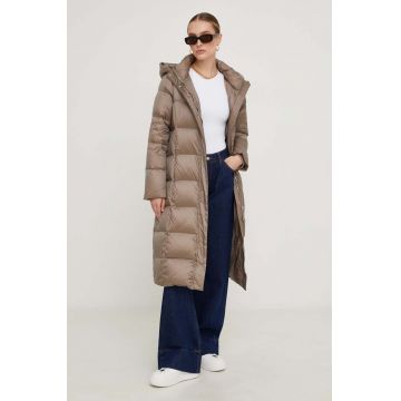 Answear Lab geaca de puf femei, culoarea bej, de iarna