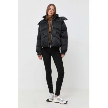 BOSS geaca femei, culoarea negru, de iarna, oversize