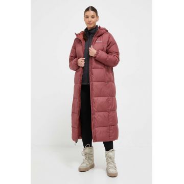 Columbia geaca femei, culoarea bordo, de iarna