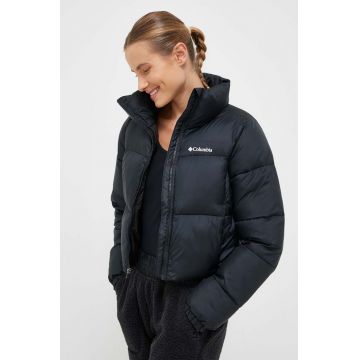 Columbia geacă Puffect Cropped Jacket femei, culoarea negru, de iarnă 2002491