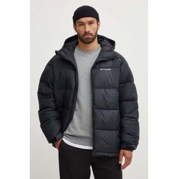 Columbia geacă M Pike Lake II Hooded Jacket bărbați, culoarea negru, de iarnă 2050931