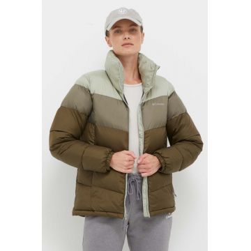 Columbia geacă P￬t Color Block Jkt femei, culoarea verde, de iarnă 1955101