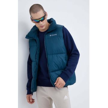 Columbia vesta Puffect II barbati, culoarea turcoaz, de iarna