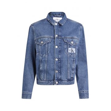 Jacheta de denim cu buzunare pe piept