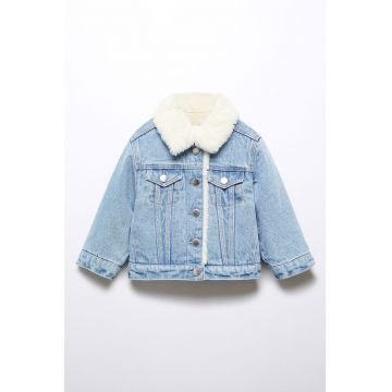 Jacheta de denim cu captuseala de blana sintetica Lisa