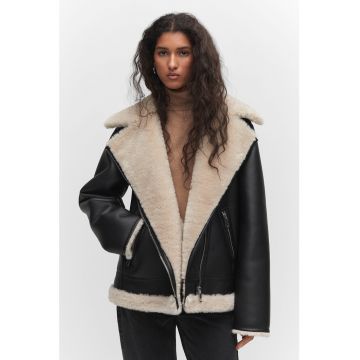Jacheta din blana shearling sintetica