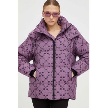 Karl Lagerfeld geaca de puf femei, culoarea violet, de iarna