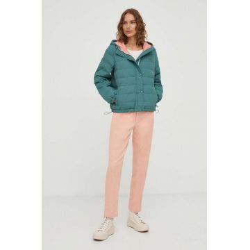 Levi's geaca femei, culoarea verde, de tranzitie