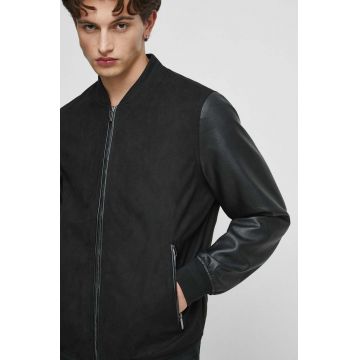 Medicine geaca bomber barbati, culoarea negru, de tranzitie