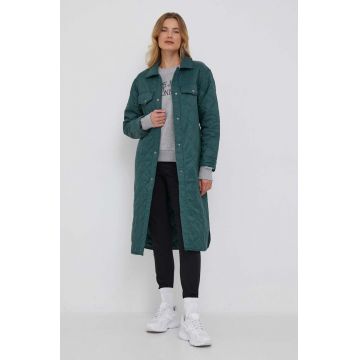 Pepe Jeans geaca Nash femei, culoarea verde, de tranzitie