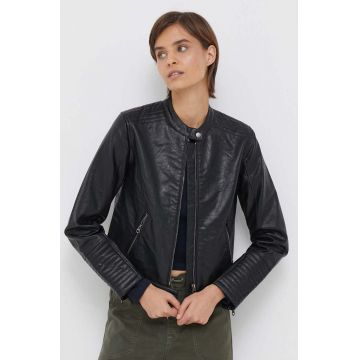 Pepe Jeans geaca Nicole femei, culoarea negru, de tranzitie