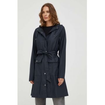 Rains geaca de ploaie 18130 Jackets femei, culoarea albastru marin, de tranzitie