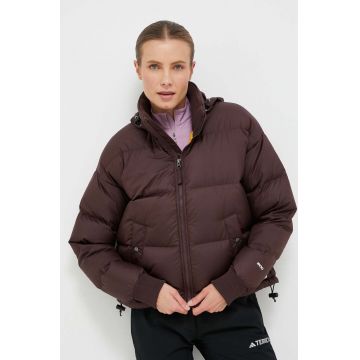 The North Face geacă de puf Down Paralta Puffer femei, culoarea maro, de iarnă, oversized NF0A3YSDI0I1