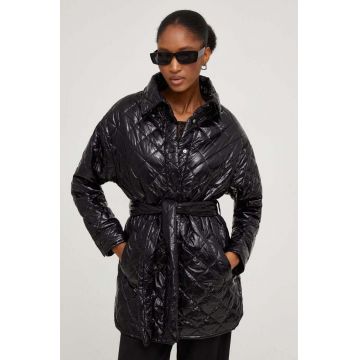Answear Lab geaca femei, culoarea negru, de tranzitie